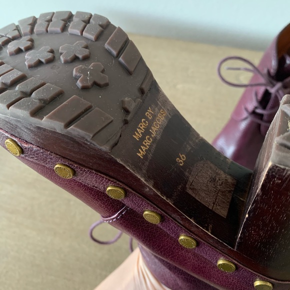 Marc by Marc Jacobs- Rivet Platform Bootie Prune - Picture 7 of 11